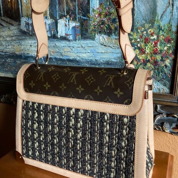 Rare Made in France Louis Vuitton handbag monogram ambre tweedy GM - Picture 6 of 16